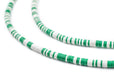 Green & White Vinyl Phono Record Beads (3mm) - The Bead Chest
