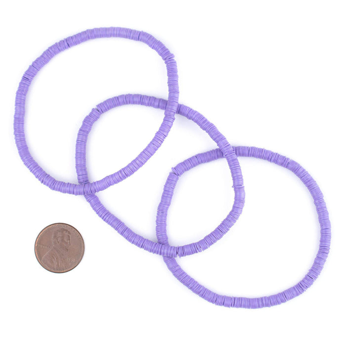 Light Purple African Vinyl Stretch Bracelet - The Bead Chest
