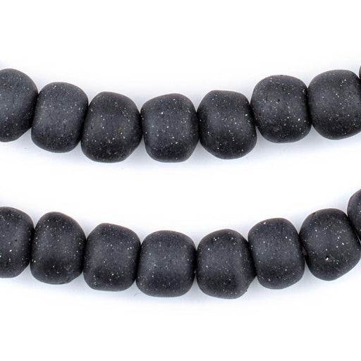 Dark Grey Opaque Recycled Glass Beads (11mm) - The Bead Chest