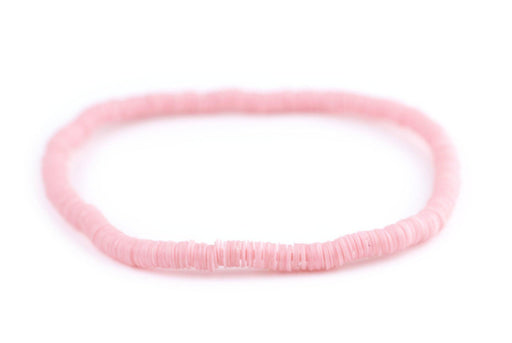 Pastel Pink African Vinyl Stretch Bracelet - The Bead Chest