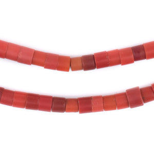 Vintage Czech Red Cylinder Beads (6mm)
