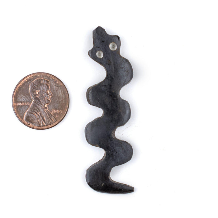 Slithering Snake Batik Bone Animal Pendant - The Bead Chest