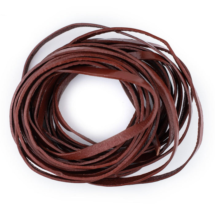 5.0mm Brown Flat Leather Cord (15ft) - The Bead Chest