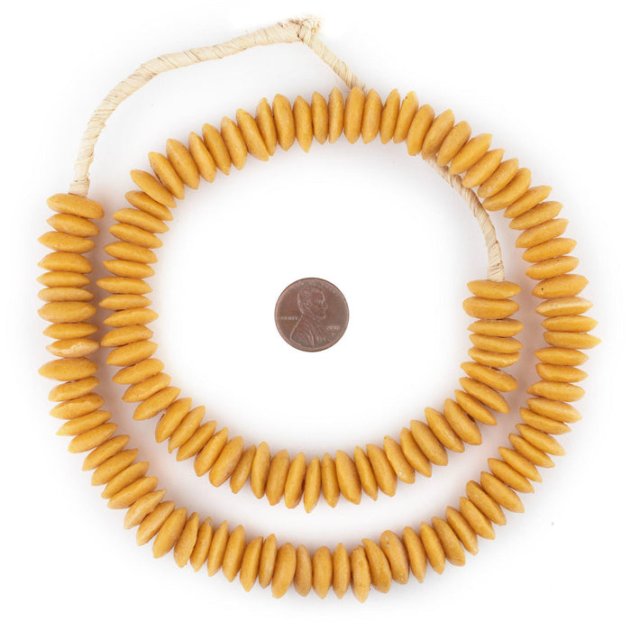 Orange Ashanti Glass Saucer Beads (14mm) - The Bead Chest