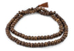Copper Inlaid Brown Bone Mala Beads (10mm) - The Bead Chest