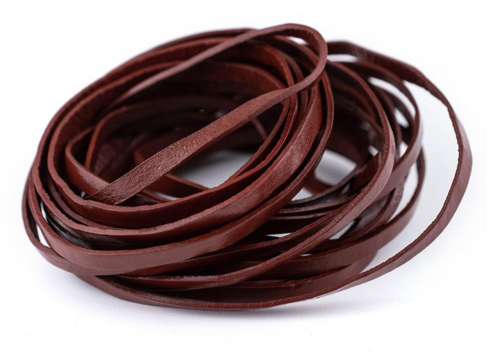 5.0mm Brown Flat Leather Cord (15ft) - The Bead Chest