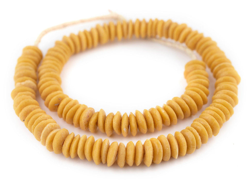 Orange Ashanti Glass Saucer Beads (14mm) - The Bead Chest