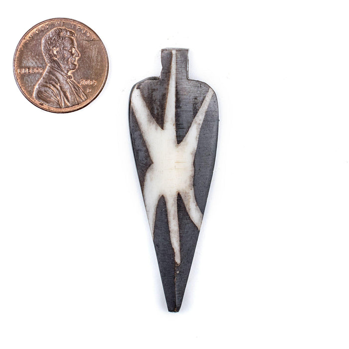 Star Batik Bone Arrow Pendant - The Bead Chest