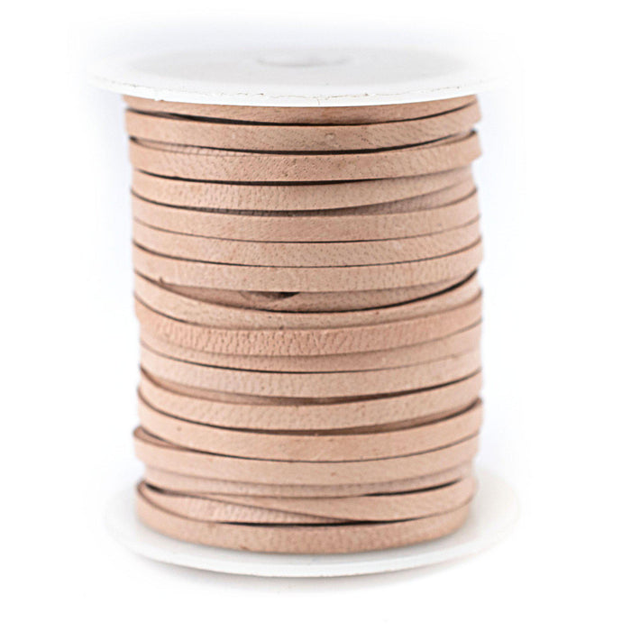 3.0mm Natural Flat Leather Cord (75ft) - The Bead Chest