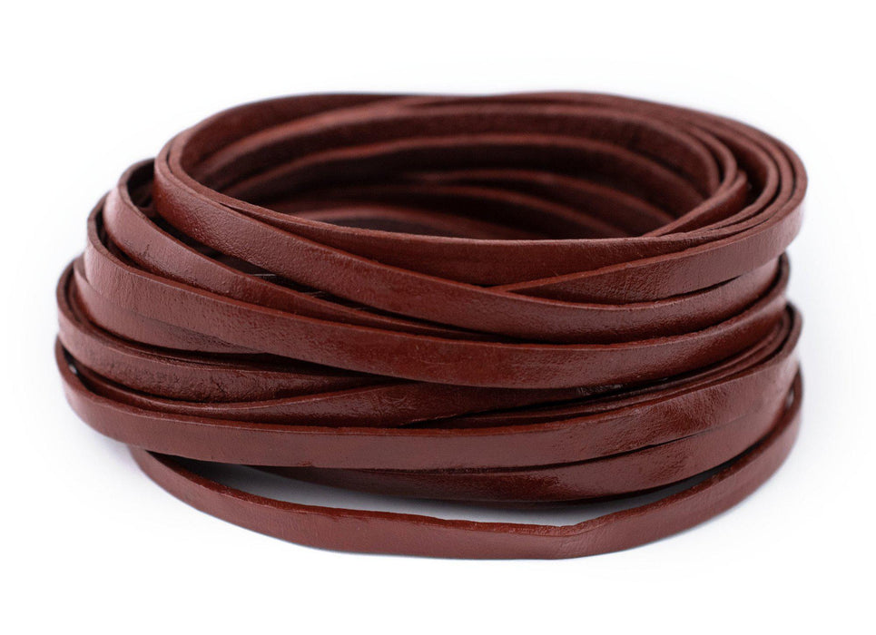 4.0mm Brown Flat Leather Cord (15ft) - The Bead Chest