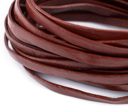 4.0mm Brown Flat Leather Cord (15ft) - The Bead Chest
