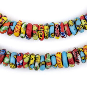 Cape Coast Fused Rondelle Recycled Glass Beads (11mm)