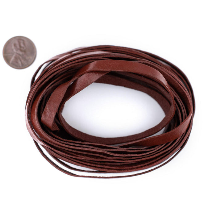 6.0mm Brown Flat Leather Cord (15ft) - The Bead Chest