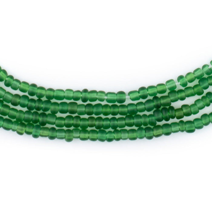 Translucent Green Matte Glass Seed Beads (3mm) - The Bead Chest