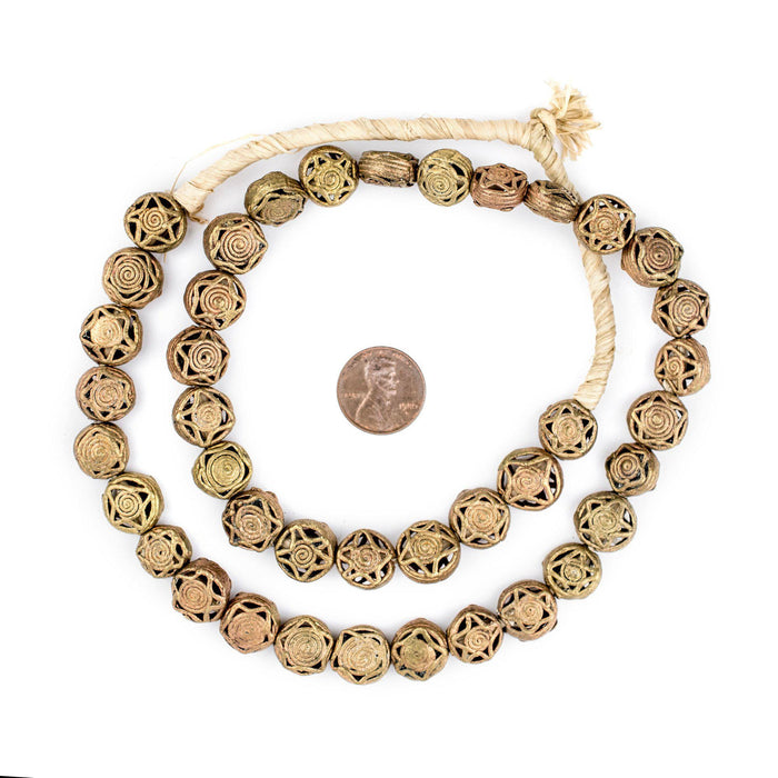 Circular Star Brass Filigree Beads (12mm) - The Bead Chest