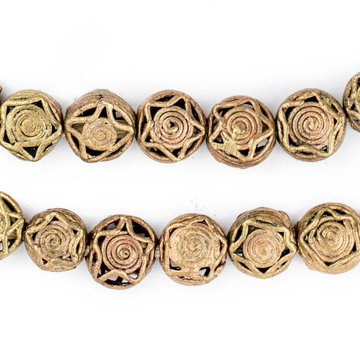 Circular Star Brass Filigree Beads (12mm) - The Bead Chest
