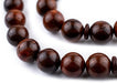 Dark Brown Round Wooden Arabian Prayer Beads (12mm) - The Bead Chest