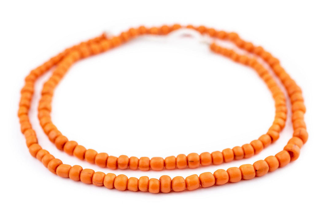 Bright Orange Java Glass Beads - The Bead Chest