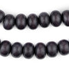 Dark Grey Abacus Natural Wood Beads (10x15mm)