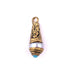 Pearl Brass Capped Locket Pendant with Blue (28x10mm) - The Bead Chest
