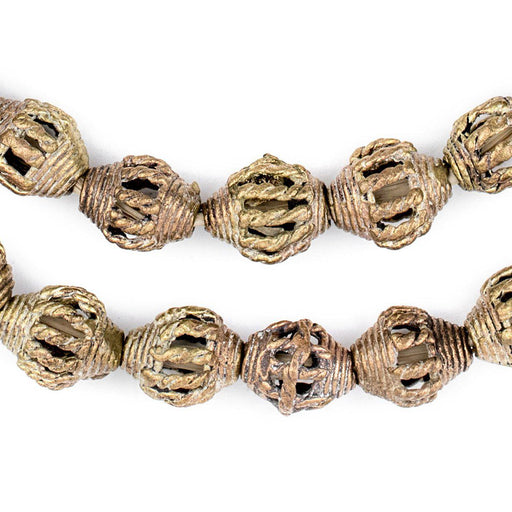 Braided Oval Brass Filigree Beads (14x12mm) - The Bead Chest