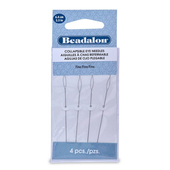 2.5" Fine Collapsible Eye Needles (4 pc) - The Bead Chest