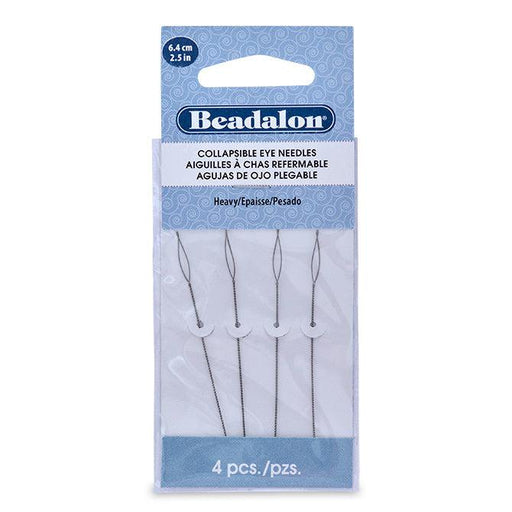 2.5" Heavy Collapsible Eye Needles (4 pc) - The Bead Chest