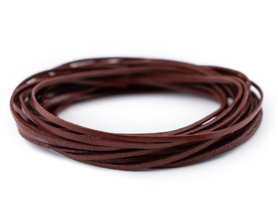 1.5mm Brown Flat Leather Cord (15ft) - The Bead Chest
