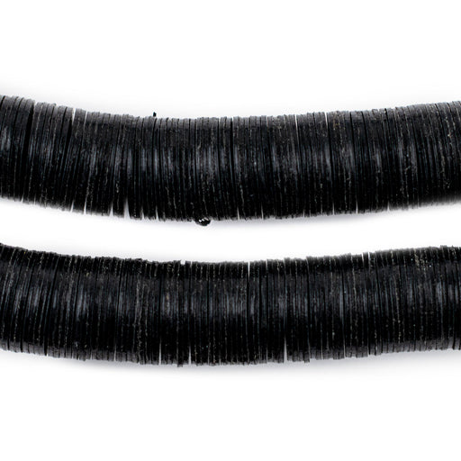 Black Vinyl Phono Record Beads (14mm) - The Bead Chest