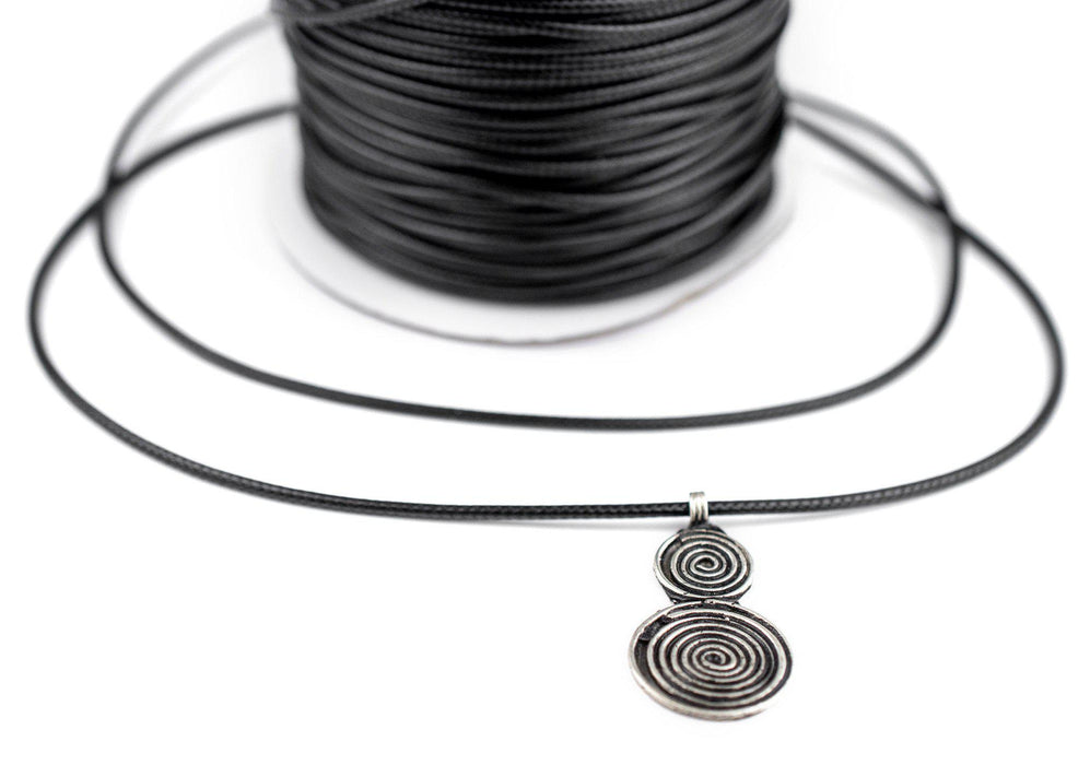 2mm Black Waxed Polyester Cord (250ft) - The Bead Chest