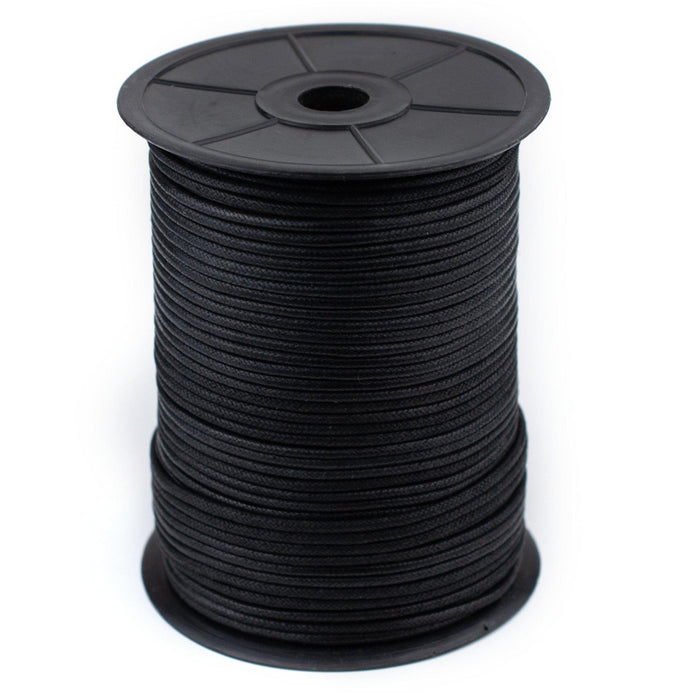 2.5mm Black Waxed Cotton Cord (300ft) - The Bead Chest
