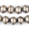 Patterned Ethiopian Hollow Silver Beads (18mm, 43 Inch Strand)