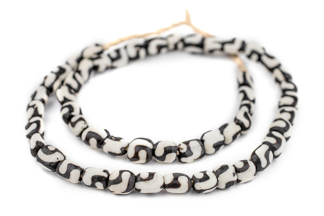 Swirl Design Batik Bone Beads (Small) - The Bead Chest