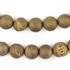 Gold Round Druzy Agate Beads (12mm)