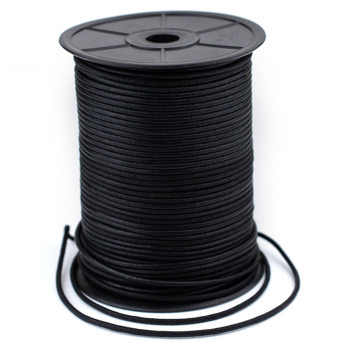 2.5mm Black Waxed Cotton Cord (300ft) - The Bead Chest
