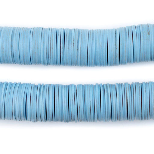 Baby Blue Vinyl Phono Record Beads (14mm) - The Bead Chest
