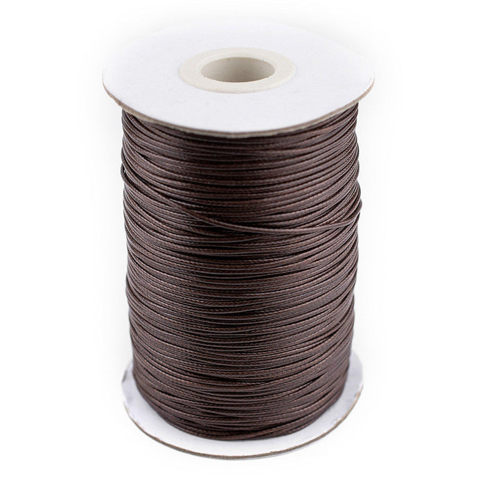 1mm Dark Brown Waxed Polyester Cord (500ft)
