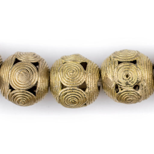 Cameroon-Style Brass Filigree Globe Beads (20mm) - The Bead Chest