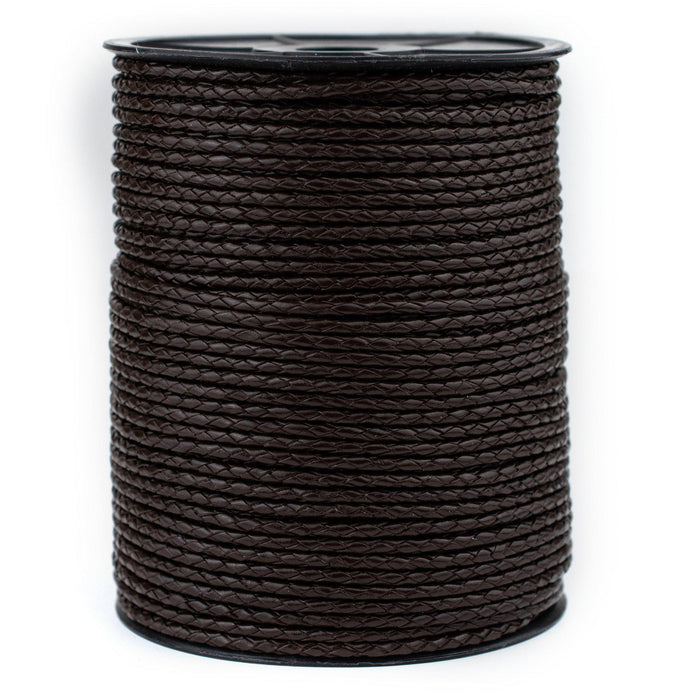2.5mm Dark Brown Round Braided Bolo Leather Cord (3ft) - The Bead Chest