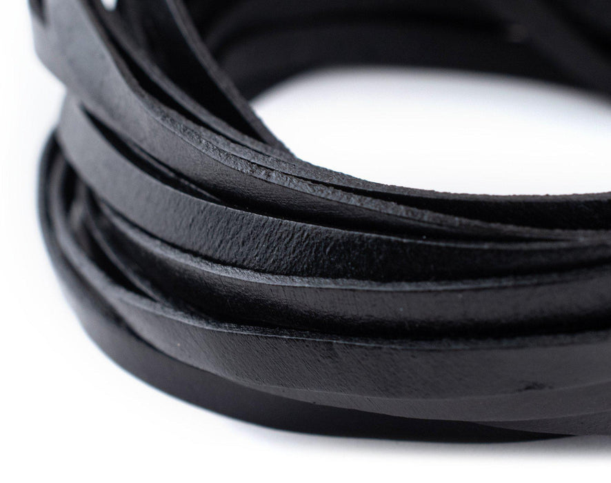 5.0mm Black Flat Leather Cord (15ft) - The Bead Chest