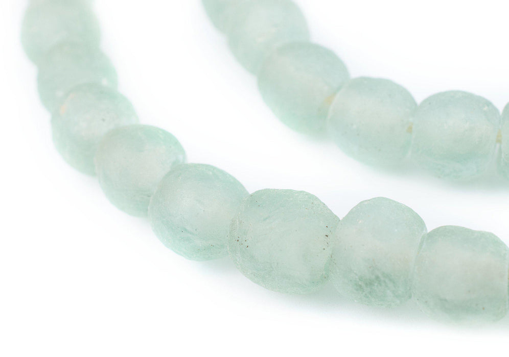 River Aqua Recycled Glass Beads (11mm) - The Bead Chest