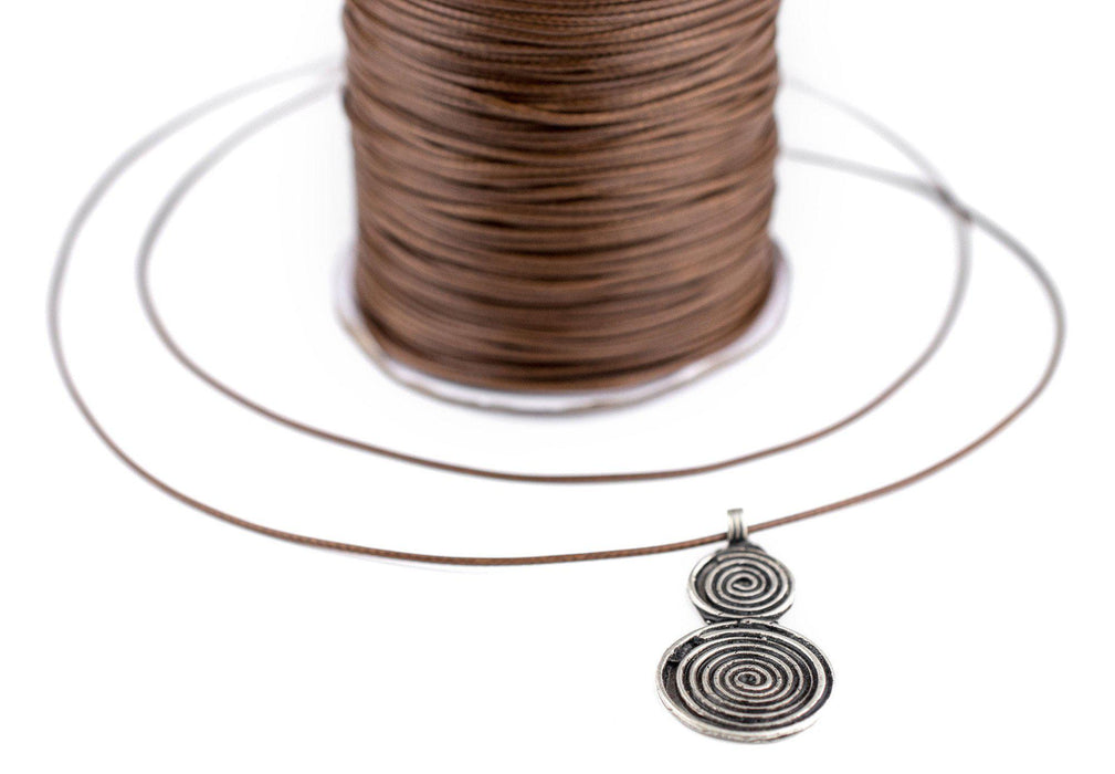 1mm Light Brown Waxed Polyester Cord (500ft) - The Bead Chest