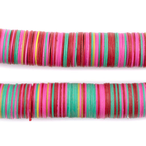 Red Medley Vinyl Phono Record Beads (14mm) - The Bead Chest