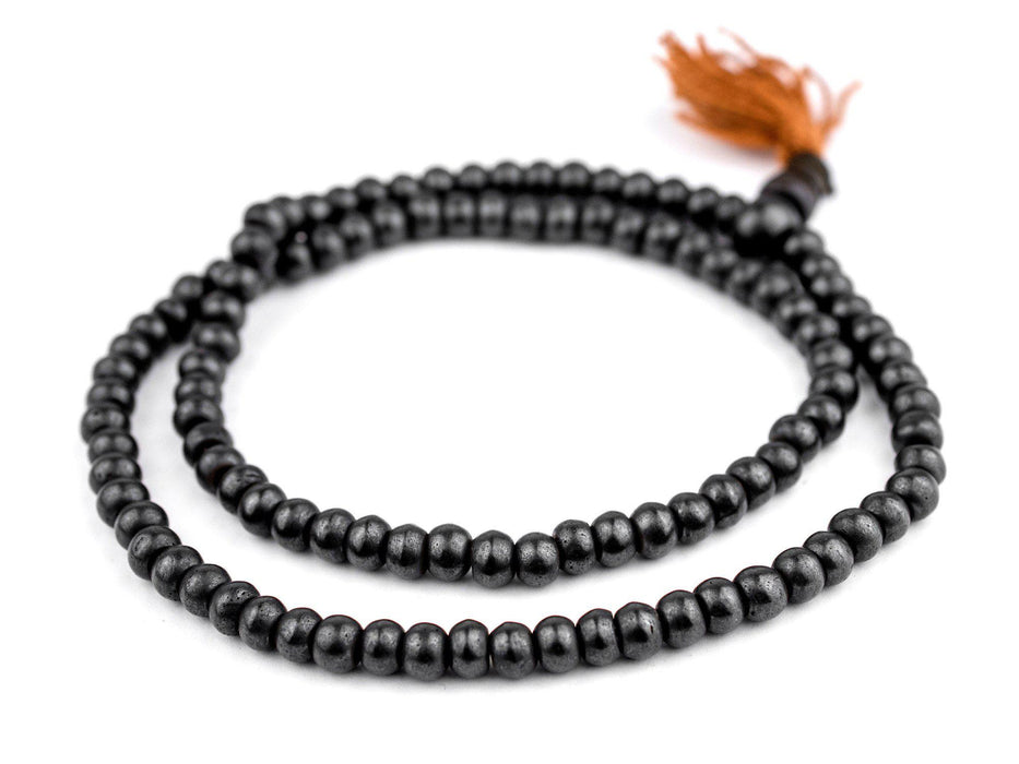 Polished Black Bone Mala Beads (6mm) - The Bead Chest