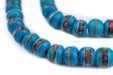 Sapphire Blue Inlaid Bone Mala Beads (10mm) - The Bead Chest
