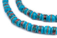 Sapphire Blue Inlaid Bone Mala Beads (8mm) - The Bead Chest