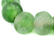 Super Jumbo Green Swirl Recycled Glass Beads (35mm) - The Bead Chest
