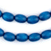 Azul Blue Oval Natural Wood Beads (15x10mm) - The Bead Chest