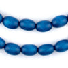 Azul Blue Oval Natural Wood Beads (15x10mm)