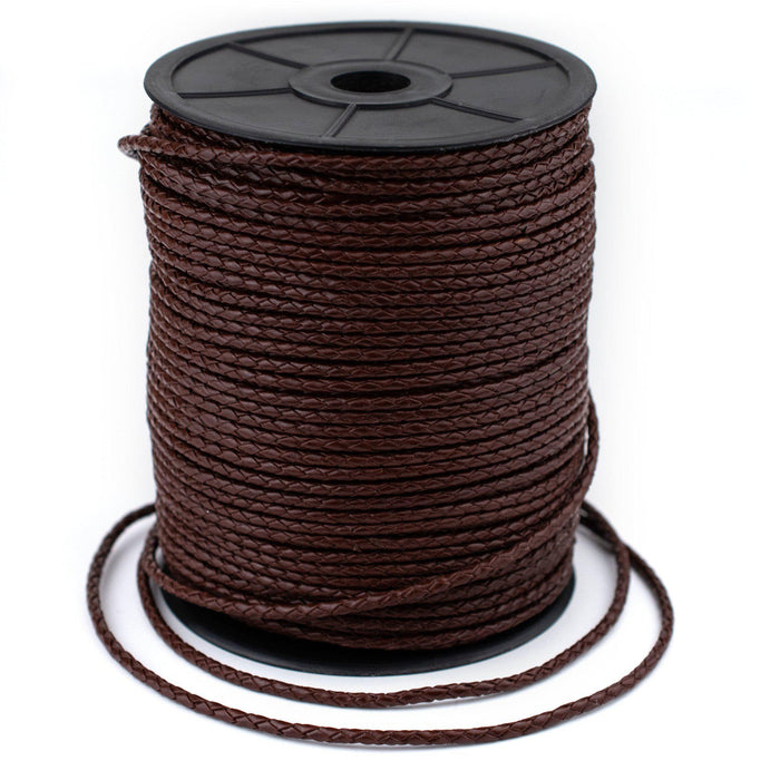 2.5mm Brown Round Braided Bolo Leather Cord (3ft) - The Bead Chest